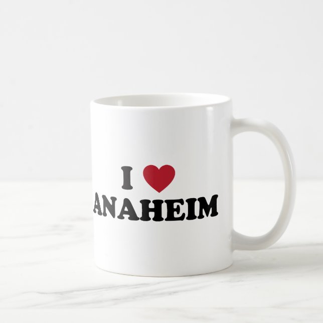 Caneca De Café Eu amo Anaheim Califórnia (Direita)