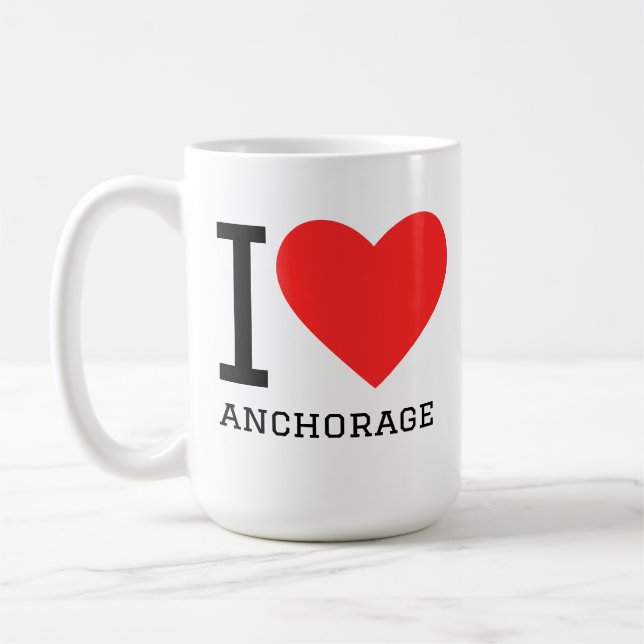 Caneca De Café Eu amo Anchorage (Esquerda)