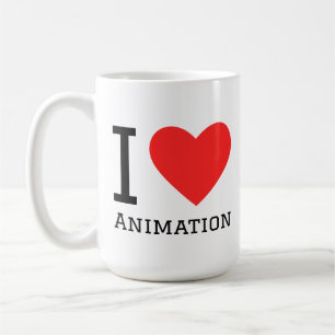 Caneca De Café Eu amo animação