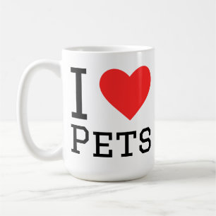 Caneca De Café Eu amo animais de estimação