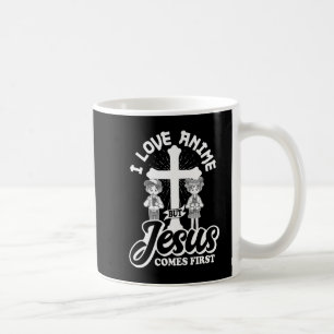 Caneca De Café Eu Amo Anime Mas Jesus Vem Primeiro Homem De Anime