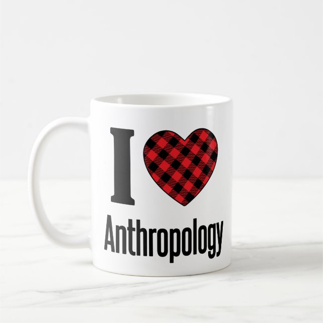Caneca De Café Eu Amo Antropologia (Esquerda)