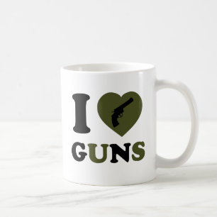 Caneca De Café Eu amo armas