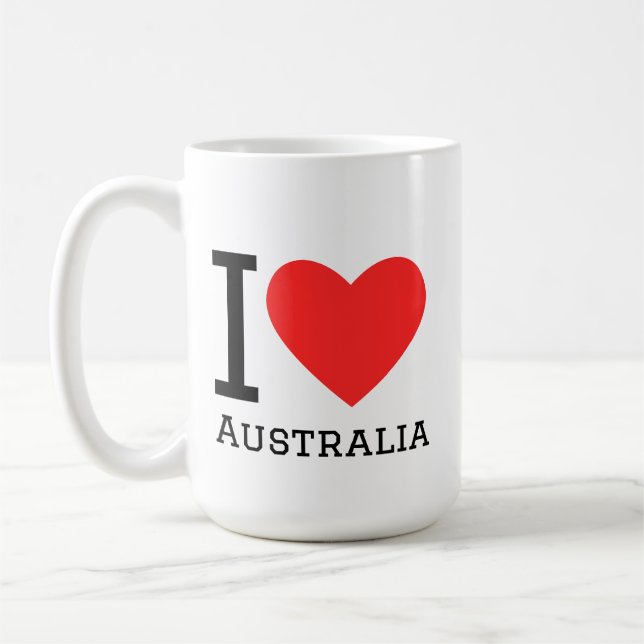 Caneca De Café Eu amo Austrália  (Esquerda)