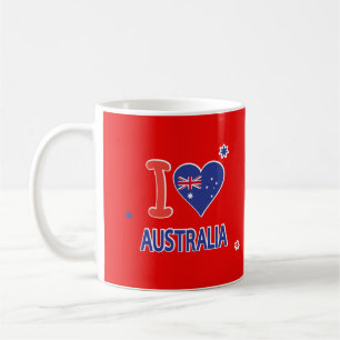 Caneca De Café "EU AMO AUSTRÁLIA" Austrália Dia 26 de janeiro