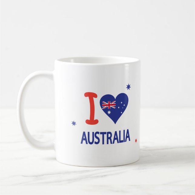 Caneca De Café "EU AMO AUSTRÁLIA" Austrália Dia 26 de janeiro (Esquerda)