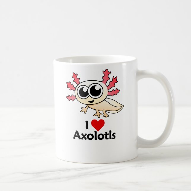 Caneca De Café Eu amo Axolotls (Direita)
