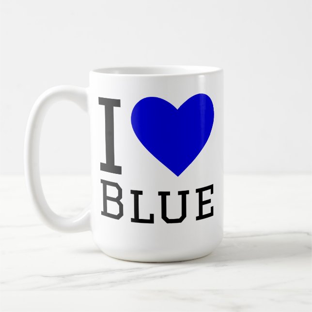 Caneca De Café Eu amo azul (Esquerda)