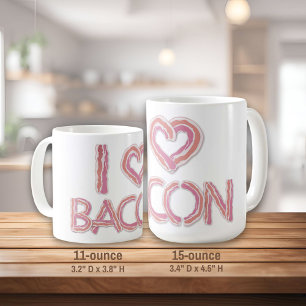 Caneca De Café Eu Amo Bacon