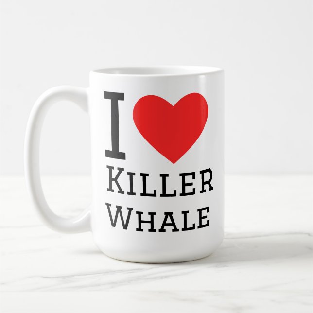 Caneca De Café Eu amo baleia assassina (Esquerda)