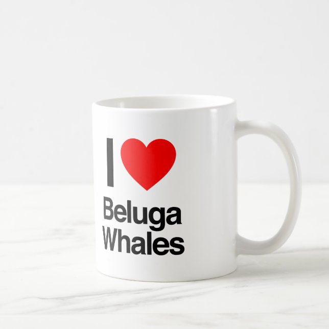 Caneca De Café eu amo baleias beluga (Direita)