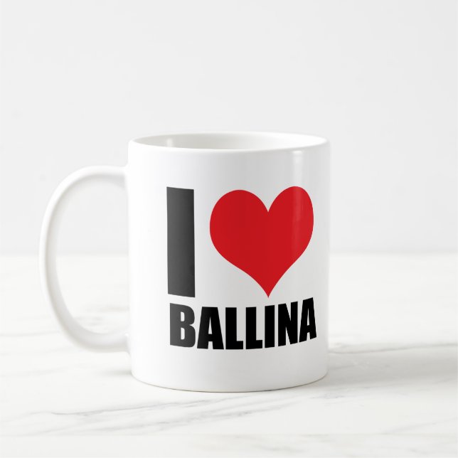 Caneca De Café Eu amo Ballina (Esquerda)