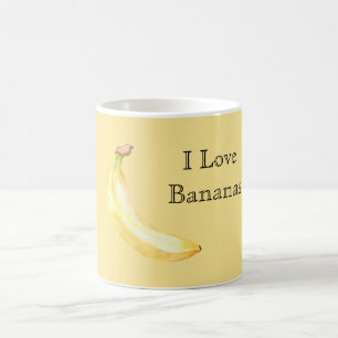 Caneca De Café Eu Amo Bananas