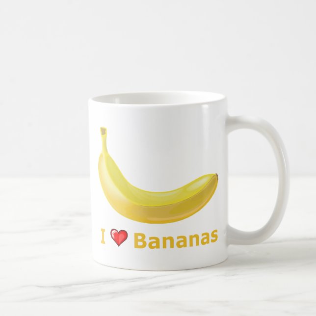 Caneca De Café Eu amo bananas (Direita)