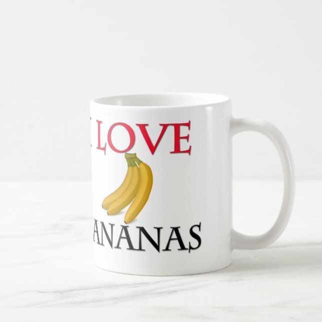 Caneca De Café Eu amo bananas (Direita)