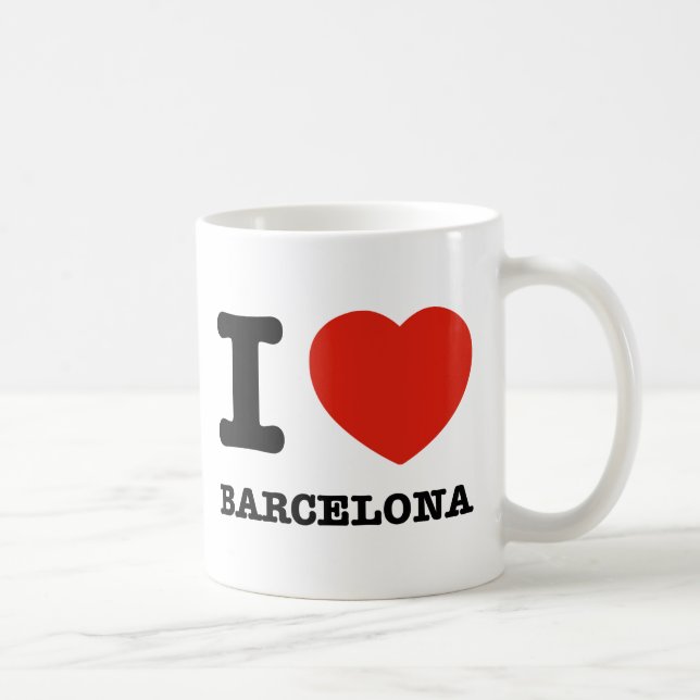 Caneca De Café Eu amo Barcelona (Direita)