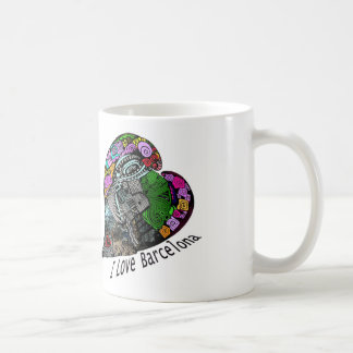 Caneca De Café Eu Amo Barcelona - A Cidade Flor