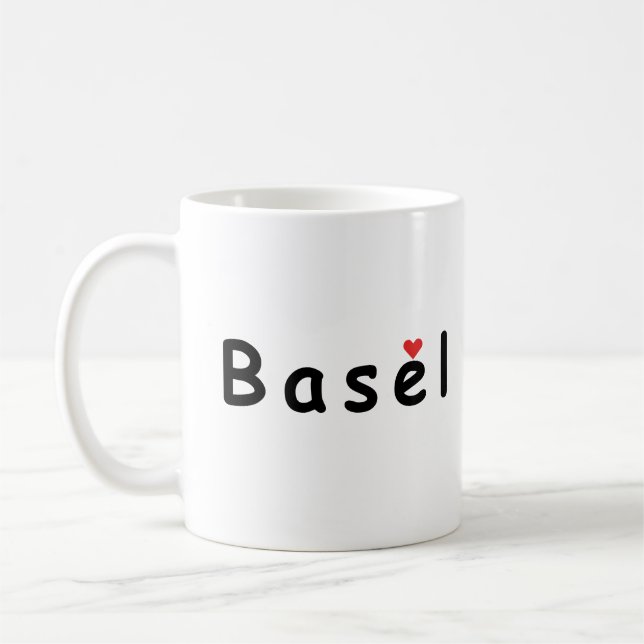 Caneca De Café Eu amo Basel (Esquerda)