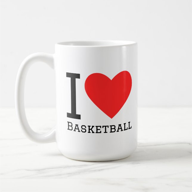Caneca De Café Eu amo basquete (Esquerda)