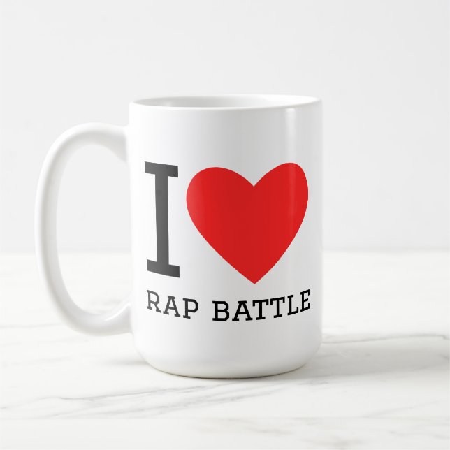 Caneca De Café Eu amo batalha de rap (Esquerda)