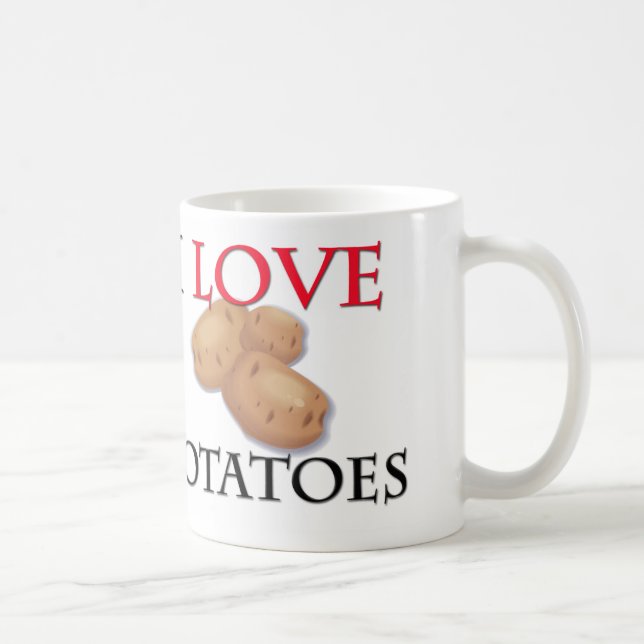 Caneca De Café Eu amo batatas (Direita)