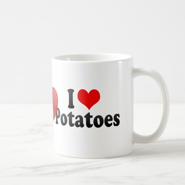 Caneca De Café Eu amo batatas (Direita)