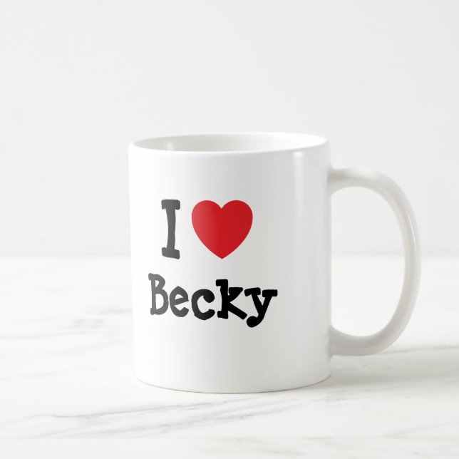 Caneca De Café Eu amo Becky Heart-Shirt (Direita)