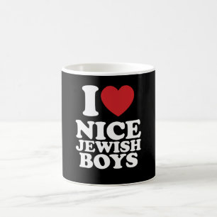 Caneca De Café Eu Amo Belos Rapazes Judeus Eu Adoro Groovy Retro