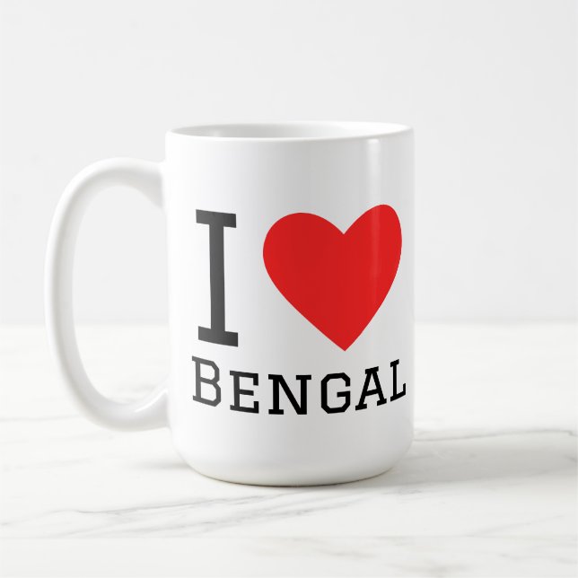 Caneca De Café Eu amo bengala (Esquerda)