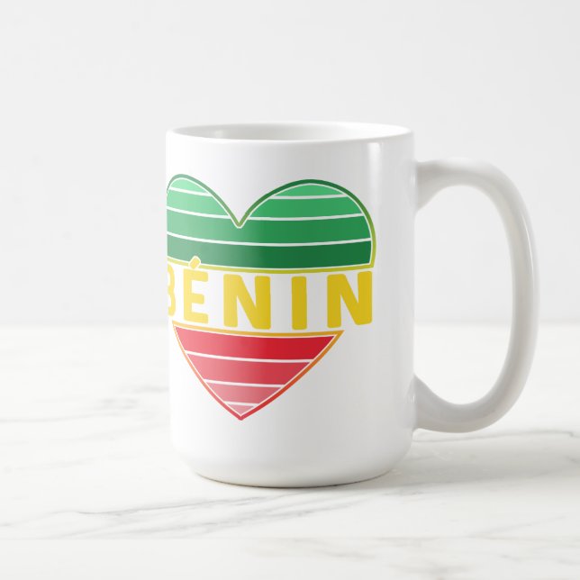 Caneca De Café Eu Amo Benin, Coração Beninês (Direita)