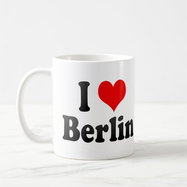 Caneca De Café Eu amo Berlim, Alemanha. Ich Liebe Berlim, (Esquerda)
