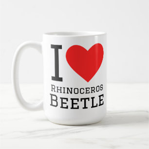 Caneca De Café Eu amo besouro rinoceronte