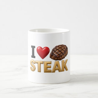 Caneca De Café Eu Amo Bife - Comedor de Carne Carnívoro
