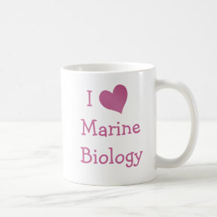Caneca De Café Eu Amo Biologia Marinha