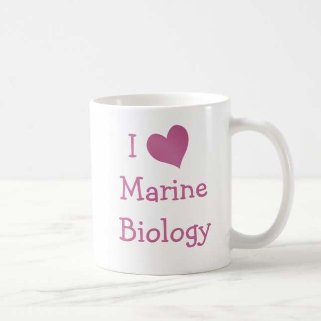 Caneca De Café Eu Amo Biologia Marinha (Direita)