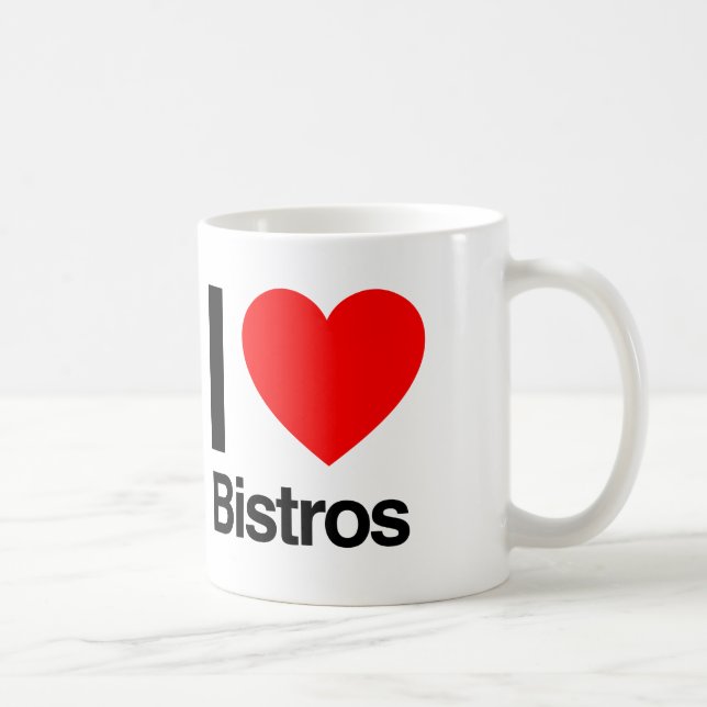 Caneca De Café eu amo bistros (Direita)