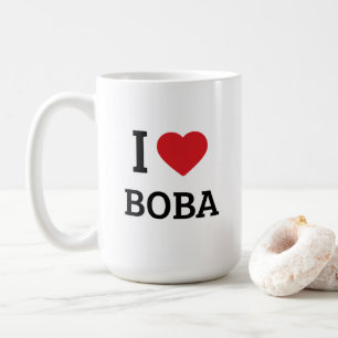 Caneca De Café Eu Amo Boba - Presente Minimalista para Amantes de
