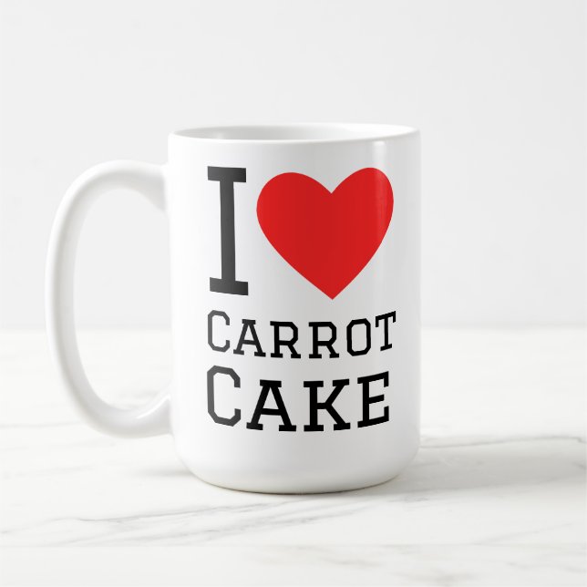 Caneca De Café Eu amo bolo de cenoura  (Esquerda)