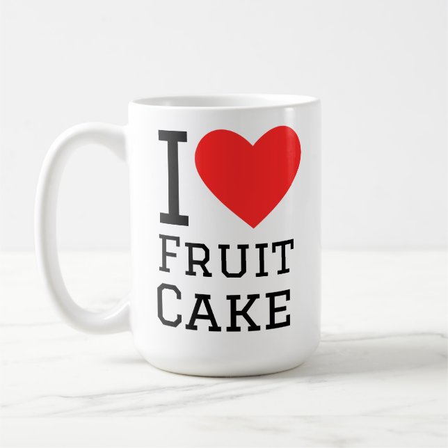 Caneca De Café Eu amo bolo de frutas  (Esquerda)