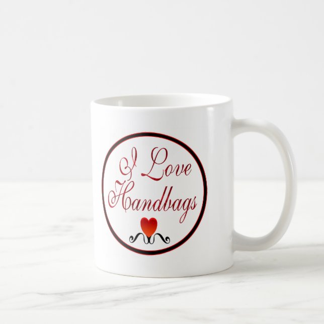 Caneca De Café Eu amo bolsas (Direita)