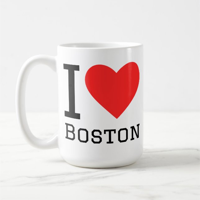 Caneca De Café Eu amo Boston (Esquerda)