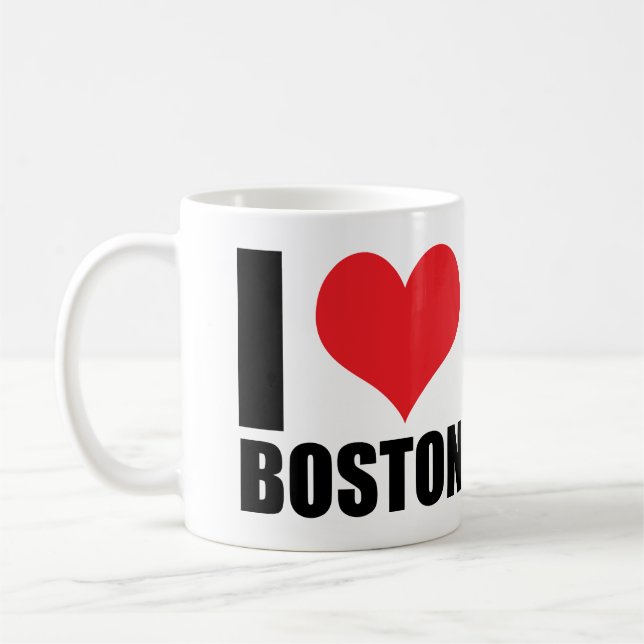 Caneca De Café Eu amo Boston (Esquerda)