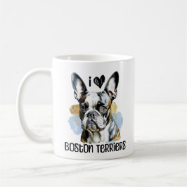 Caneca De Café Eu Amo Boston Terriers Personalizados