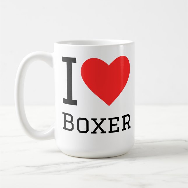 Caneca De Café Eu amo boxer (Esquerda)