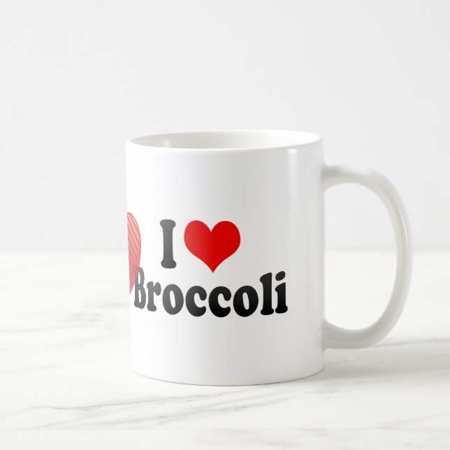 Caneca De Café Eu amo brócolos (Direita)