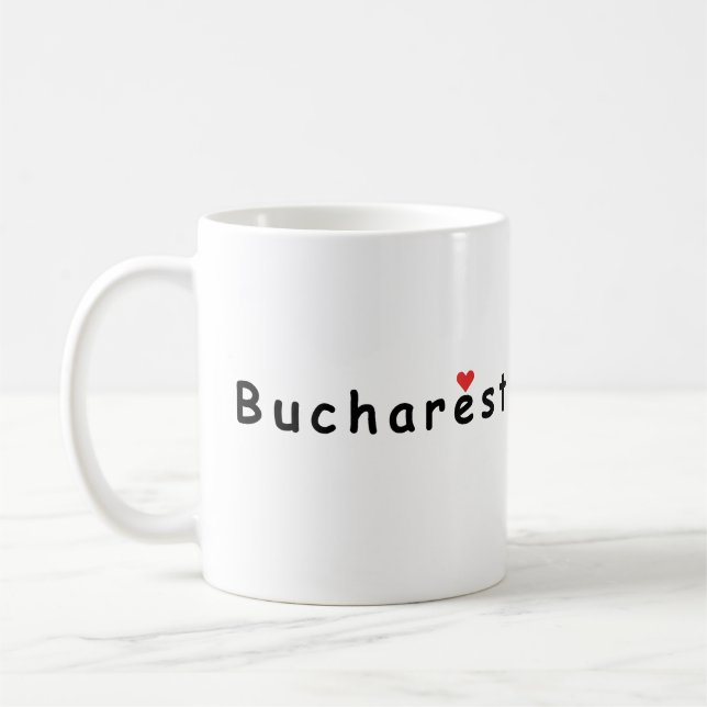 Caneca De Café Eu amo Bucareste (Esquerda)