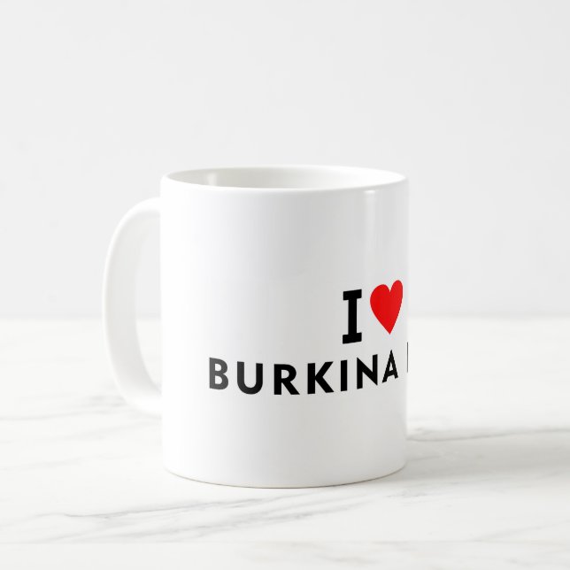 Caneca De Café Eu amo Burkina Faso (Frente Esquerda)