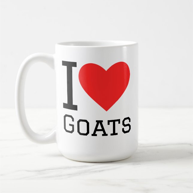 Caneca De Café Eu amo cabras (Esquerda)