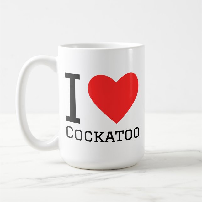 Caneca De Café Eu amo cacatua (Esquerda)