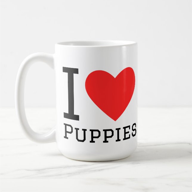 Caneca De Café Eu amo cachorrinhos (Esquerda)
